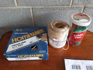 lot 41 image: Cable Ties, Twine, Partial Roll Of Indoor Wire