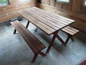 lot 79 image: Picnic Table & 2-Benches 70x28