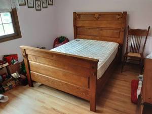 lot 124 image: Antique Bed-Head Board, Foot Board, Rails