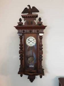 lot 184 image: UniqueAntique Carved Wall Clock 16x42