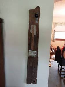 lot 191 image: Handcrafted Barn Wood Memorabilia From Jeffers Minnesota Tornado 54x8 Nails On Barn Wood 28x4