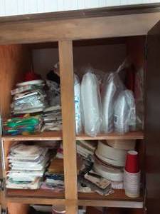 lot 211 image: Cupboard Of Party Supplies