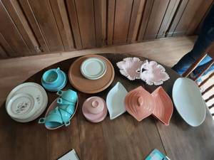 lot 224 image: Spalding Ware, Fireking Saucers, Other Vintage Dishes