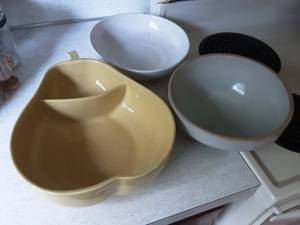 lot 241 image: Pear Chip & Dip, 2-Crock Bowls