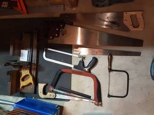 lot 341 image: Miter Box & Assorted Hand Guns