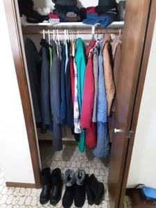 lot 370 image: Closet Full Of Vintage Coats, Boots, Gloves. (Ladies Size 10 Boots, Size Med. Coats)