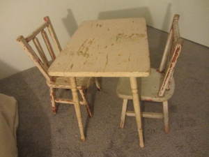 Childs Antique Table & Chairs