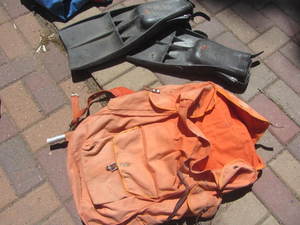 Camping Backpack, Swim Fins