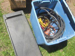 Mechanics Creeper, Air Hose, Jumper Cables