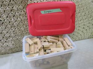 Container Full of Jenga Game Blocks...