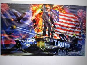 3 ft x 5 ft Patriotic Trump on Tank...