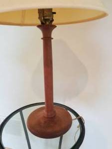 lot 47 image: Spun Wood Candlestick Table Lamp