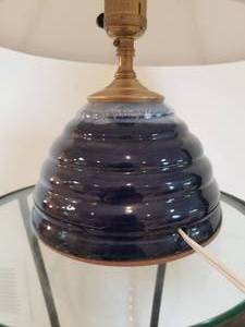 lot 46 image: Indigo Ceramic Table Lamp