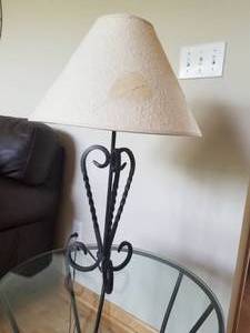 lot 34 image: Wrought Iron Stem Lamp