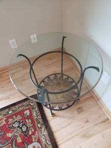 lot 8 image: Sun Burst Glass Top Table