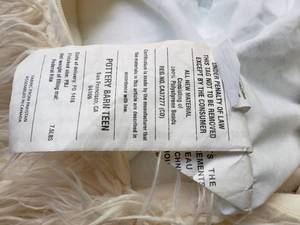 lot 28 image: Cozy Pottery Barn Faux Fur Beanbag