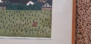 lot 77 image: Kiyoshi Saito Signed Japanese Woodblock Print of Village Landscape Aizu, 1960s