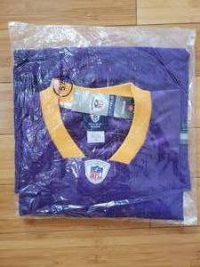 lot 43 image: Vikings Purple Game Jersey  Brett Favre #4 Size 52