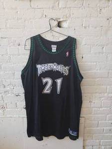 lot 56 image: Kevin Garnett Timberwolves Basketball Jersey Size 56
