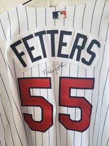 lot 67 image: AUTOGRAHED Mike Fetters Twins Baseball Jersey Size 54