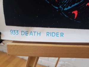 lot 172 image: Retro 80s Black Light Poster DEATH RIDER #933