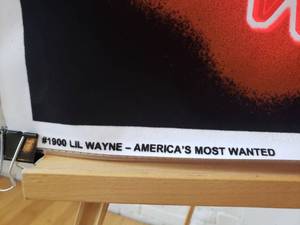 lot 182 image: Black Light Poster LIL WAYNE AMERICAS MOST WANTED #1900