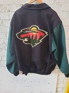lot 155 image: Minnesota Wild Bomber Jacket XXL by JH Design