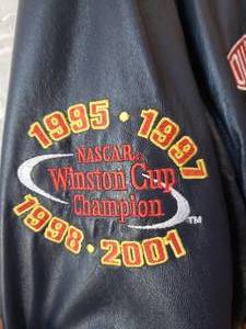 lot 144 image: JEFF GORDON Leather Dupont Flame Decal Jacket XL