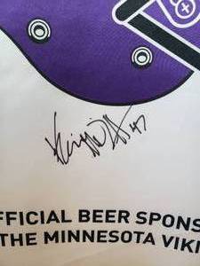 lot 21 image: Autographed Miller Light Vikings Banner KEVIN MCDERMOTT
