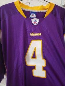 lot 71 image: Vikings Game Jersey  Brett Favre #4 Size 56
