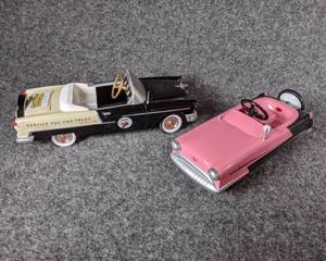 lot 55 image: Lot of 2 Die Cast Collectible Functioning Pedal Cars