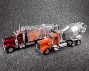 lot 72 image: Kenworth Semi Cement Truck and Freightliner Garbage Truck