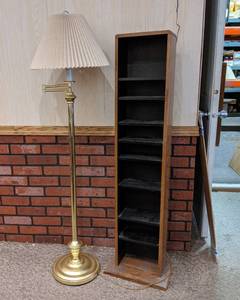 lot 6 image: Lamp and Adjustible Shelf Unit