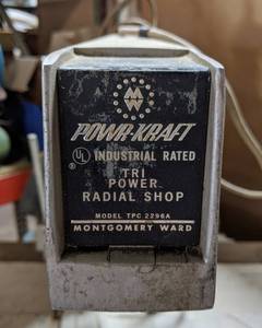 lot 8 image: Montgomery Ward Powr-Kraft Radial Arm Saw