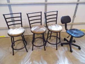 Lot of 3 Micro Fiber Stools - Desk Chair