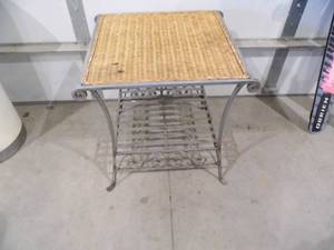 Metal and Wicker Table