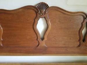 lot 48 image: Beautifully Carved King Headboard by Fancher