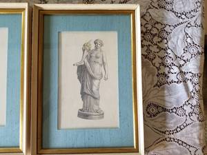 lot 77 image: Framed Hand Colored Greek Etchings