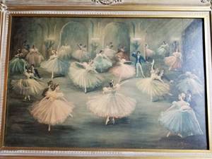 lot 78 image: 60s Framed Ballerinas in an Ornate Frame
