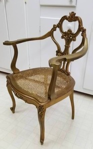 lot 97 image: Antique Carved French Arm Chair