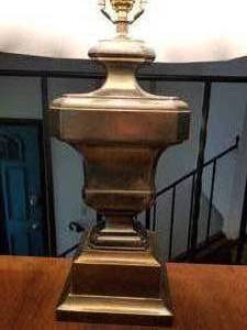 lot 67 image: Heavy Brushed Brass Table Lamp