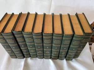 lot 21 image: Mark Twains Works - Collection of Nine Volumes - Green & Gold Bound Collectible Editions - Collier - Circa 1920