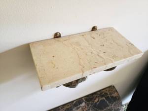 lot 94 image: Stylish Marble Pedestal Shelf