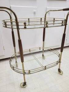 lot 90 image: Chic Mid-Century Tea Cart
