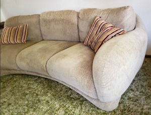 lot 56 image: Gray Modern Curved Sofa