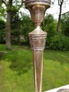 lot 17 image: International Sterling Wedgwood Pattern Candlesticks 12