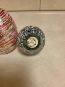lot 21 image: 2 Egg Shaped Paperweights
