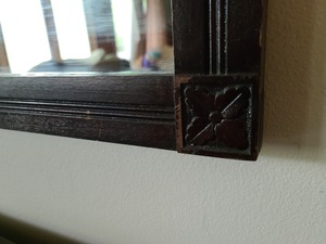 lot 38 image: Antique Wooden Wall Mirror