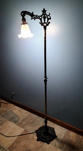 lot 45 image: Black And Gold Accents Metal Floor Lamp