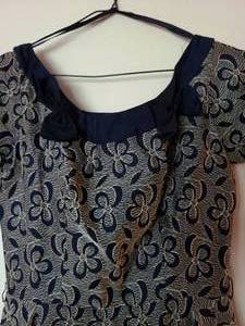 lot 56 image: Vintage Womens Blue And White Print Dress